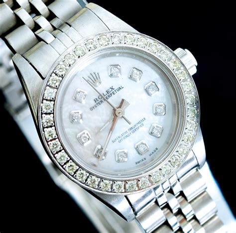 rolex oyster ladies diamond|rolex oyster perpetual with diamonds.